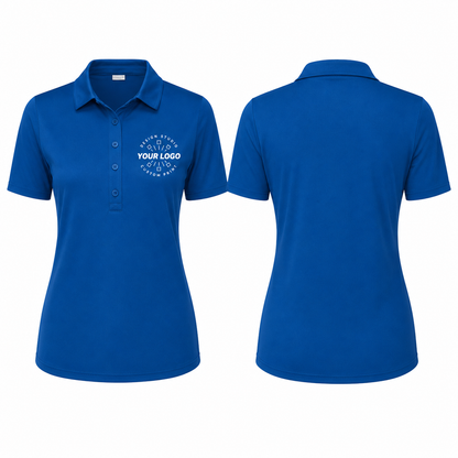 Women’s Performance Polo with Logo – UV Protection Sport Uniform Shirt