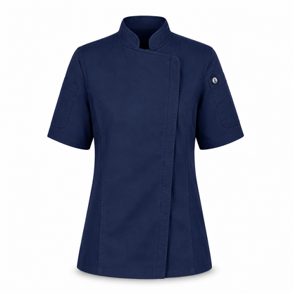 Women’s Short Sleeve Chef Jacket – Logo Service Uniform Jacket