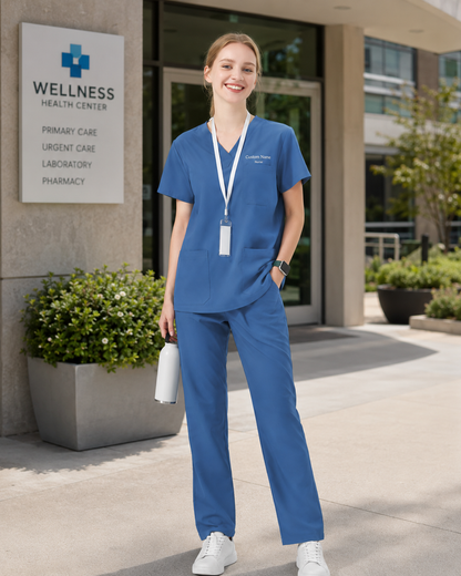 Personalized Medical Scrub Set – Embroidered Healthcare Uniform with Name or Logo