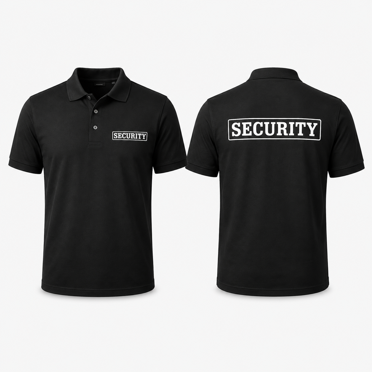 Security Polo Shirt with Front & Back Print – Professional Guard Uniform