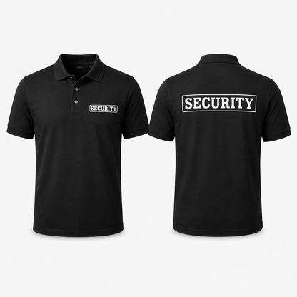Security Polo Shirt with Front & Back Print – Professional Guard Uniform