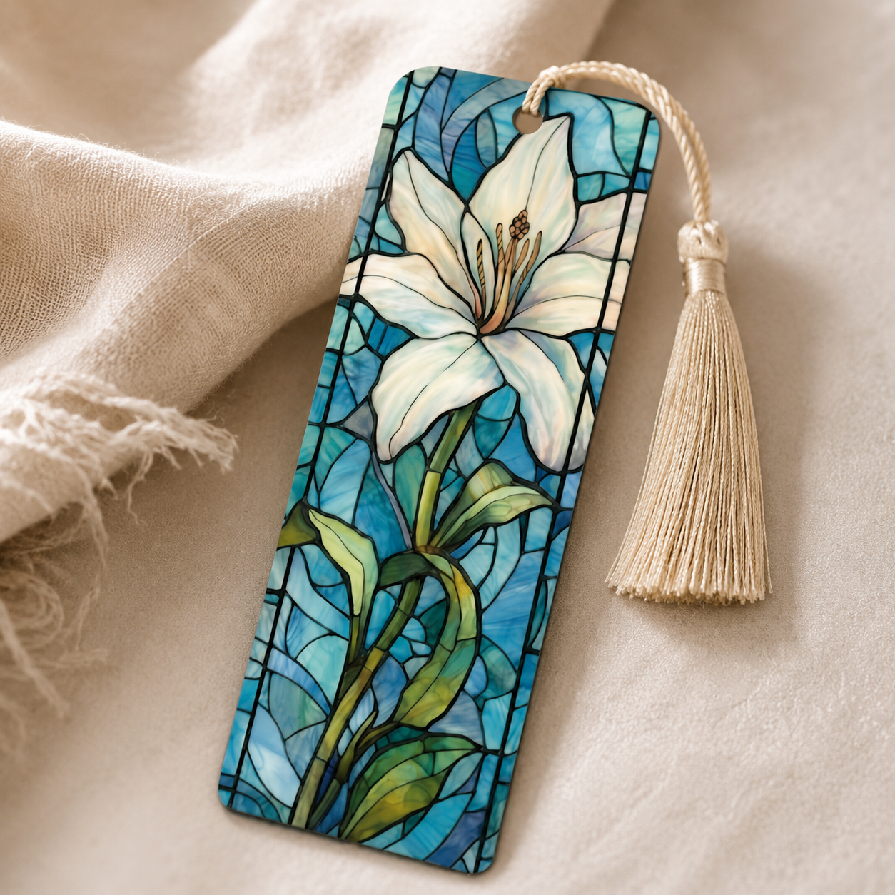 White Lily Acrylic Suncatcher Bookmark