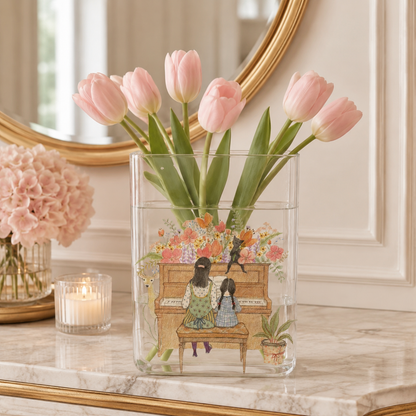 Music Love Acrylic Flower Vase