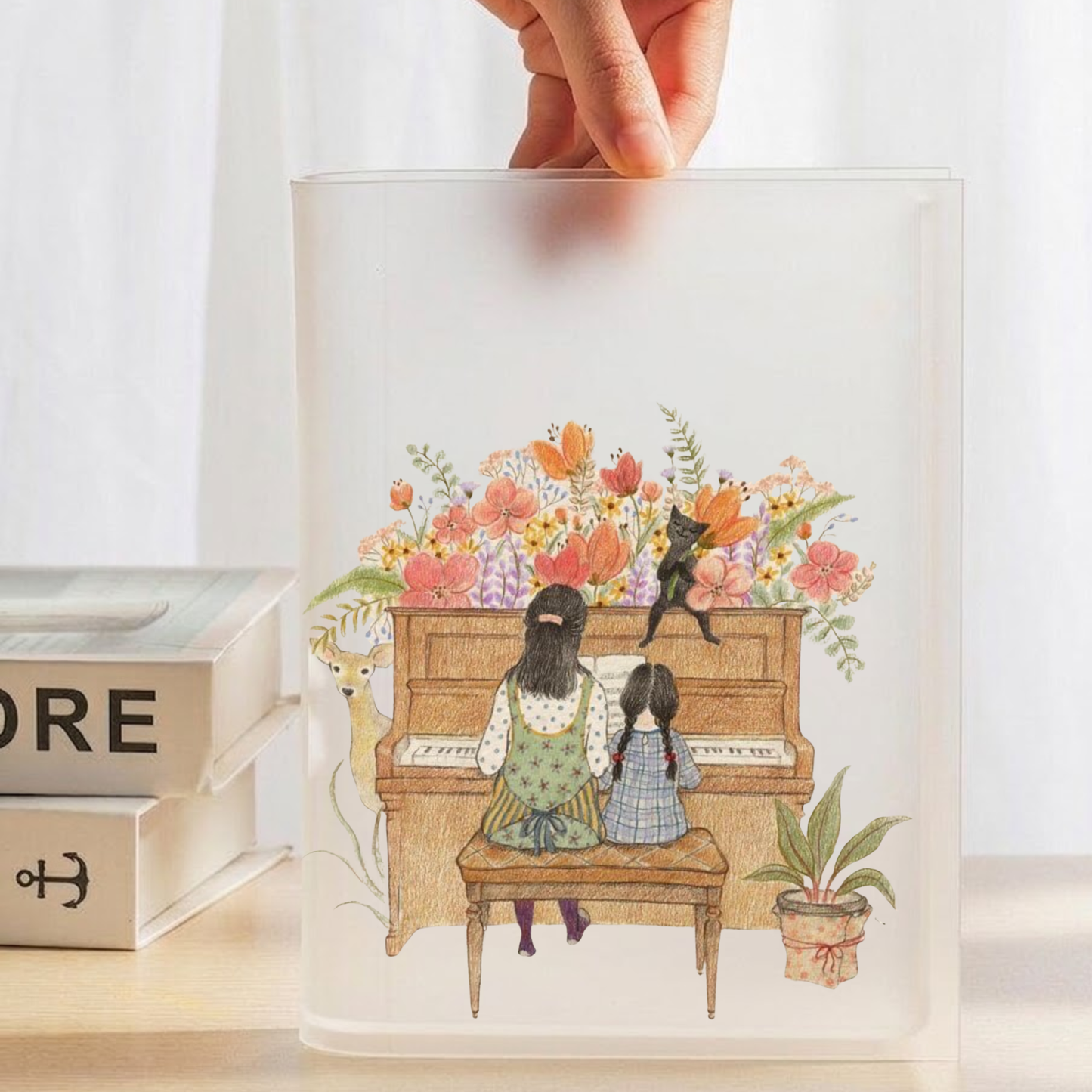 Music Love Acrylic Flower Vase