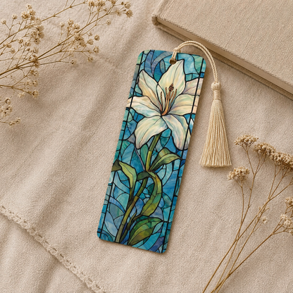 White Lily Acrylic Suncatcher Bookmark