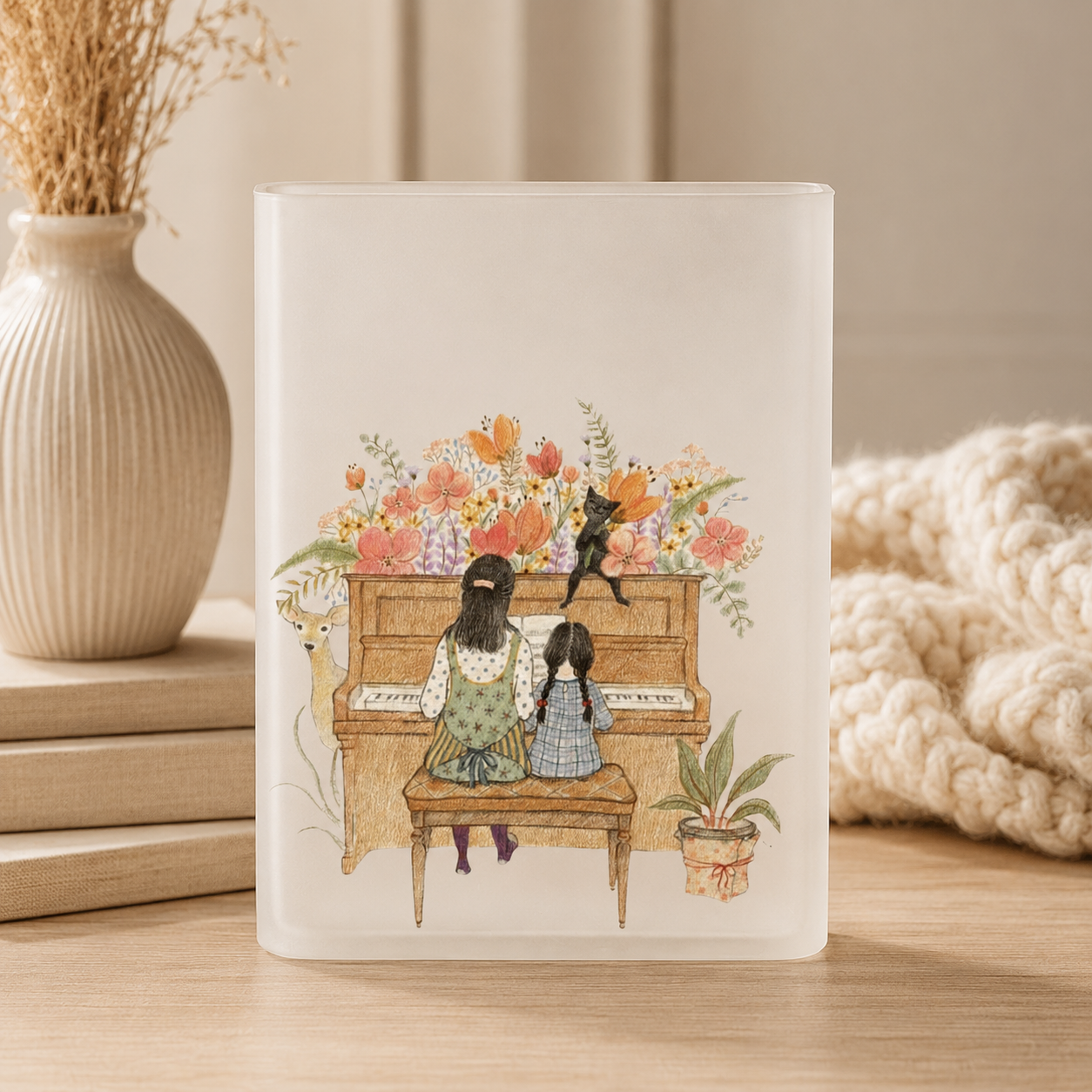 Music Love Acrylic Flower Vase