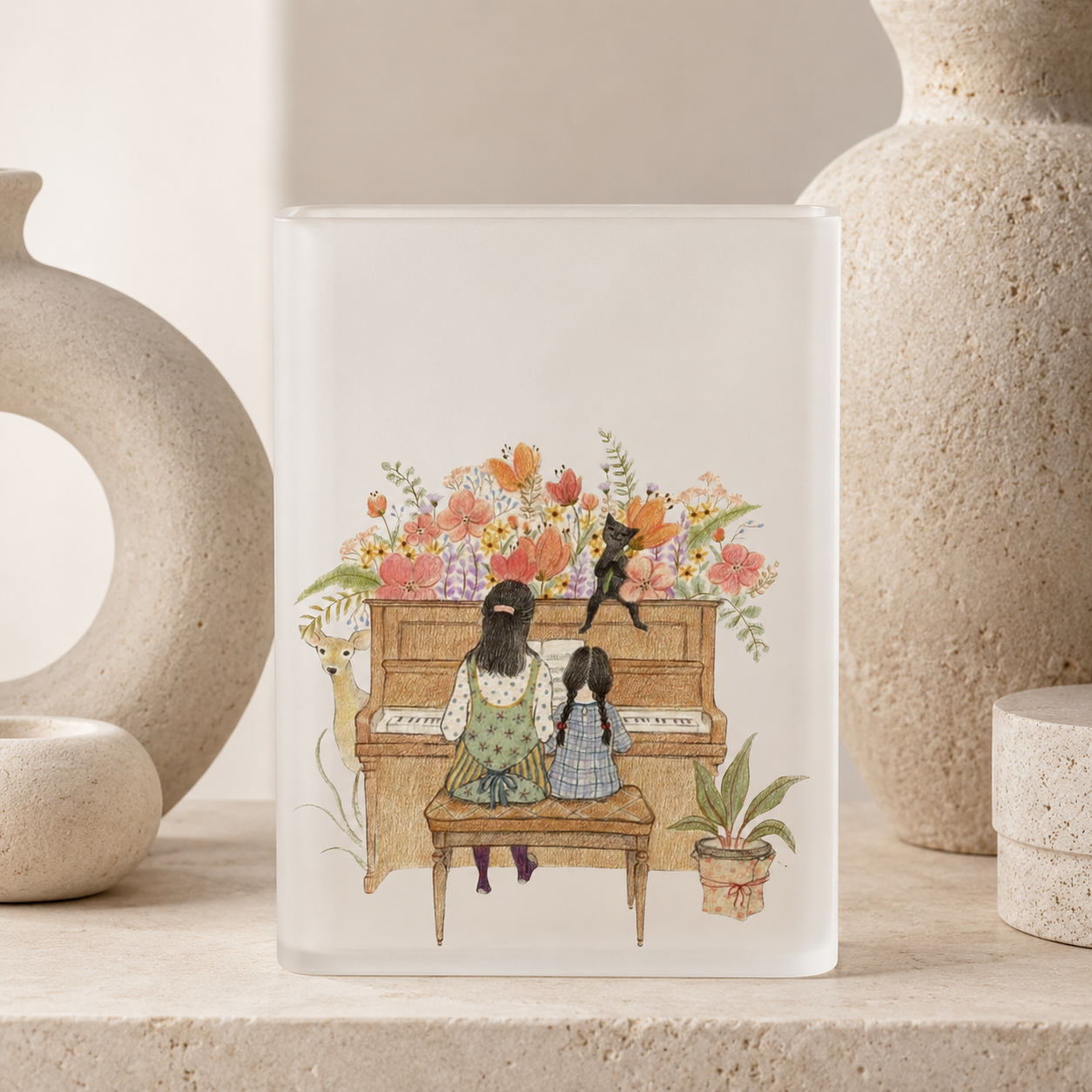 Music Love Acrylic Flower Vase