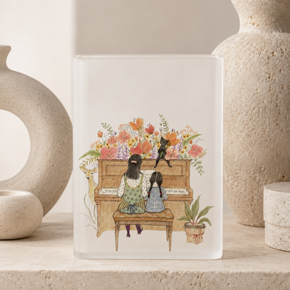 Music Love Acrylic Flower Vase
