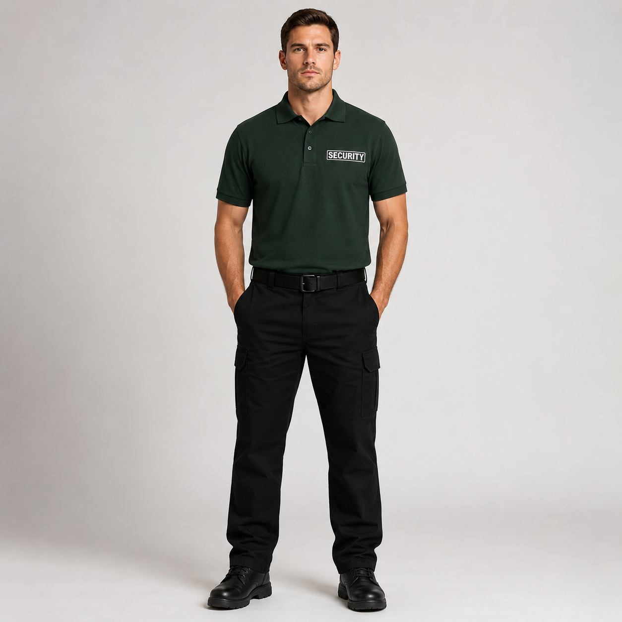Security Polo Shirt with Front & Back Print – Professional Guard Uniform