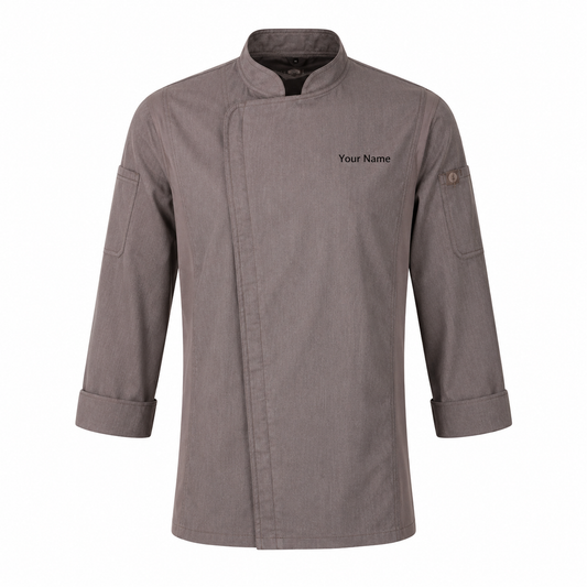 Long Sleeve Chef Jacket – Modern Kitchen Service Coat with Logo