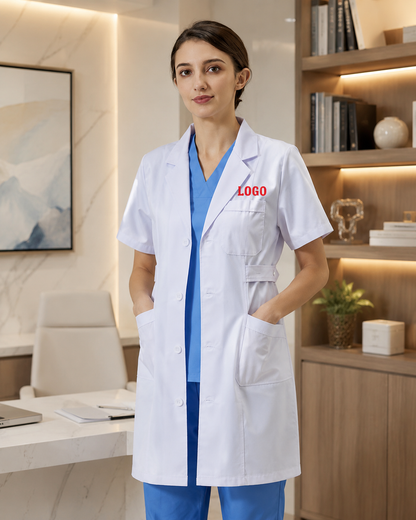 Embroidered Doctor Lab Coat – Personalized Medical White Coat with Name or Logo