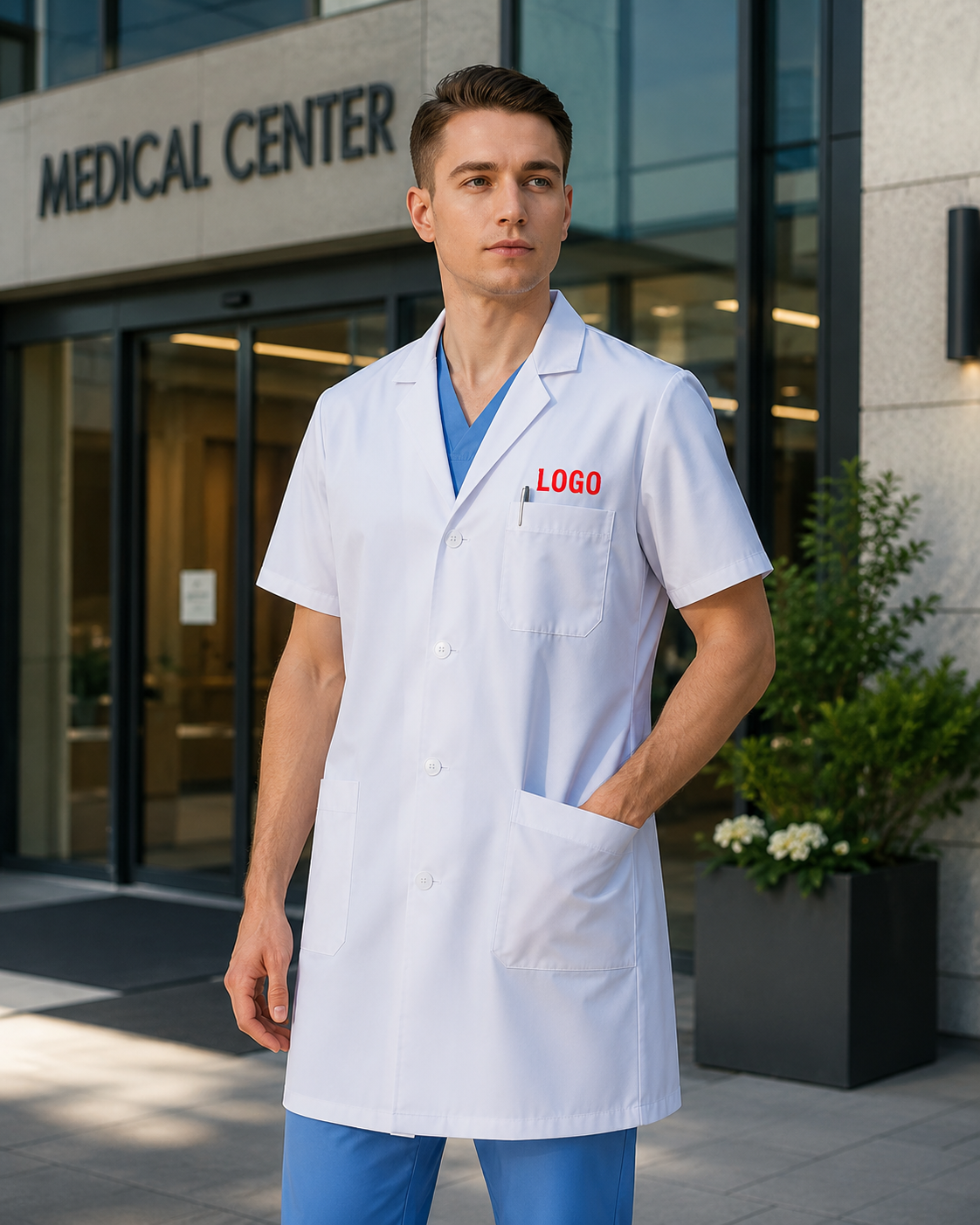 Embroidered Doctor Lab Coat – Personalized Medical White Coat with Name or Logo