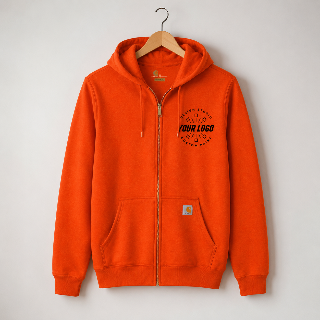 Personalized Carhartt Hoodie – Custom Logo Full-Zip Sweatshirt for Teams & Crews