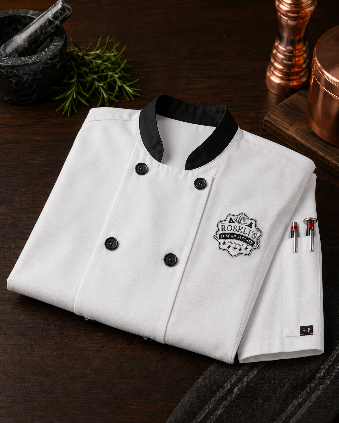 Short Sleeve Chef Jacket – Embroidered Restaurant Chef Coat with Logo