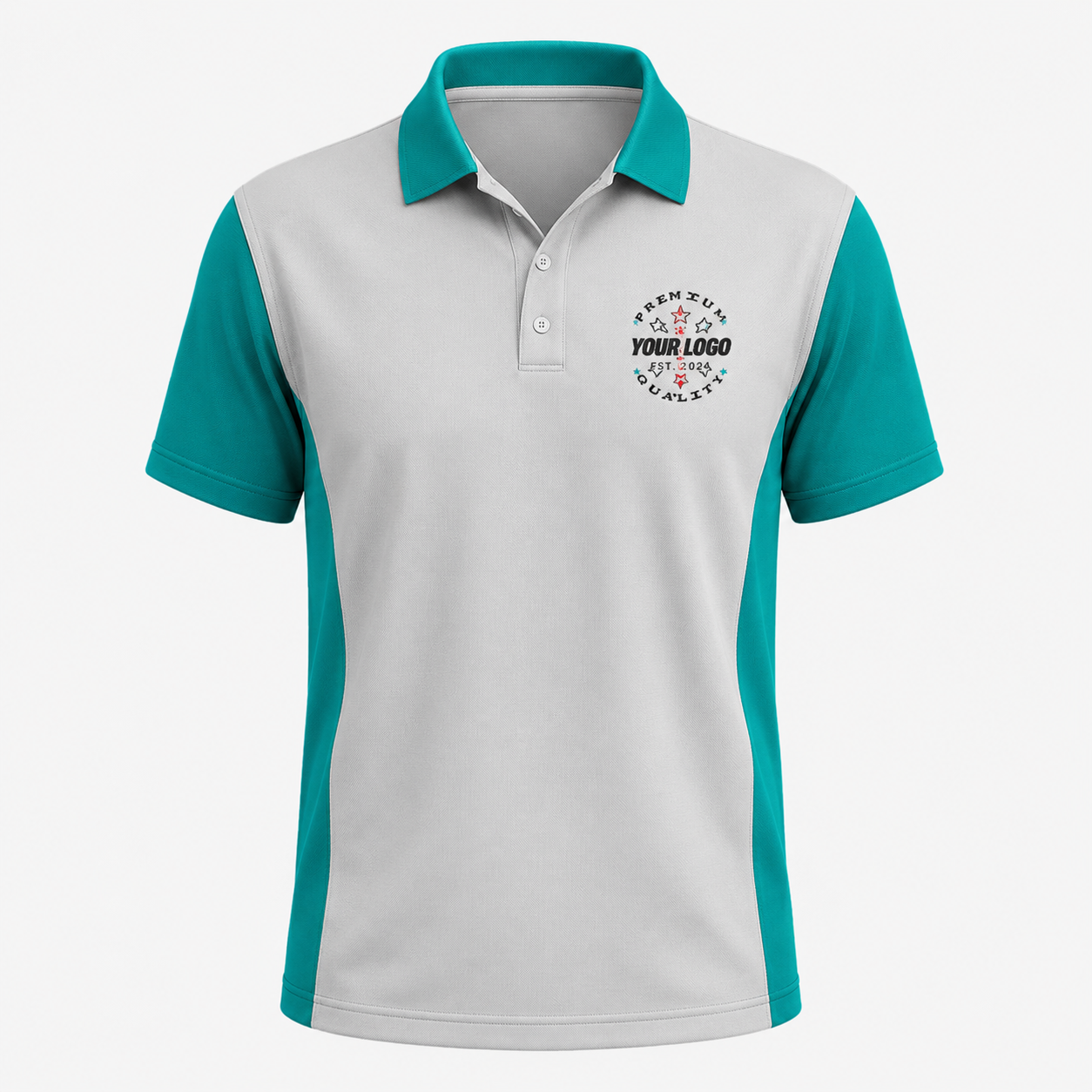 Cleaning Polo Shirt with Logo – White & Lime Green Housekeeping Uniform