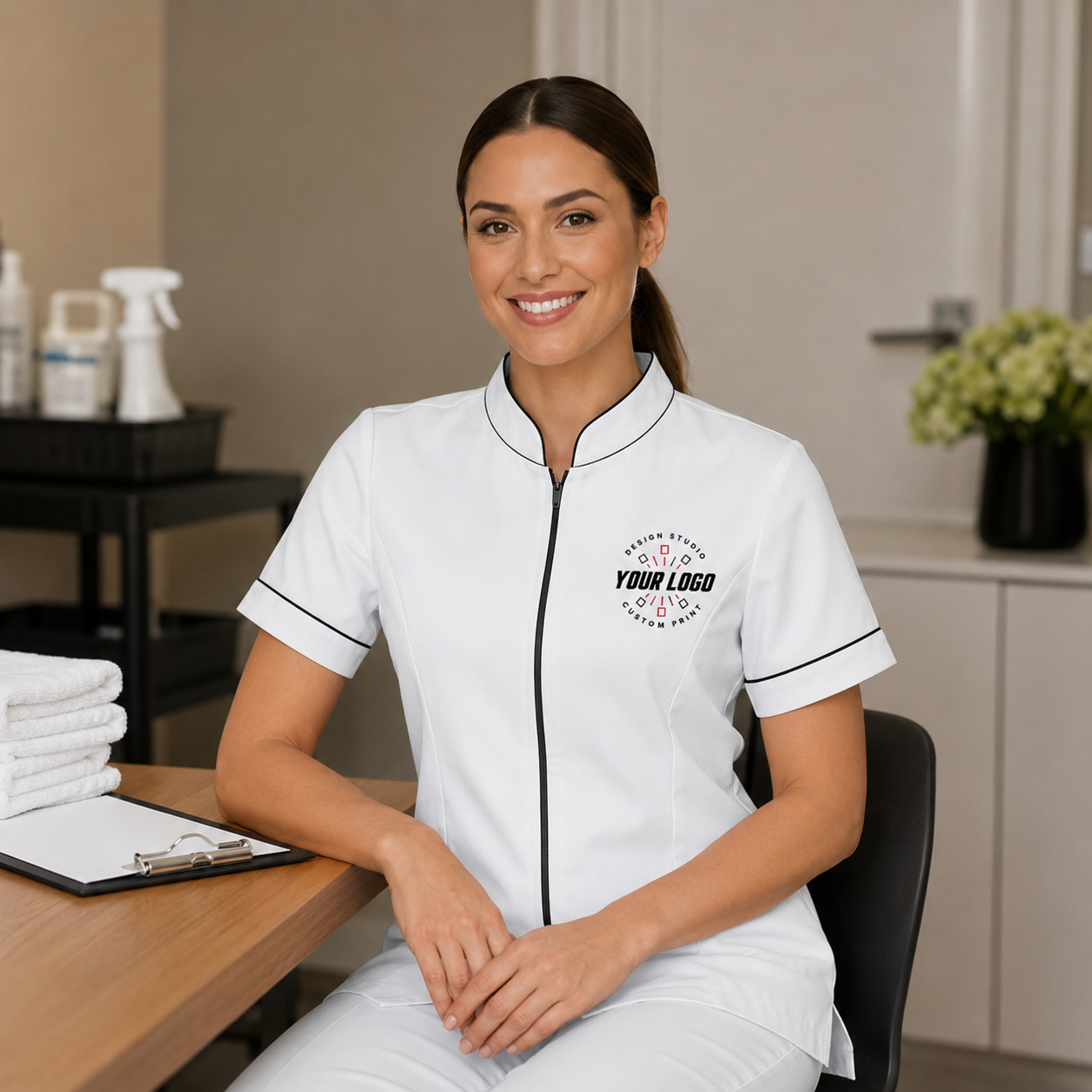 Cleaning Staff Uniform Set with Logo – Professional Housekeeping Workwear