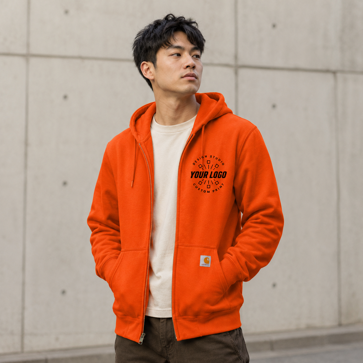 Personalized Carhartt Hoodie – Custom Logo Full-Zip Sweatshirt for Teams & Crews