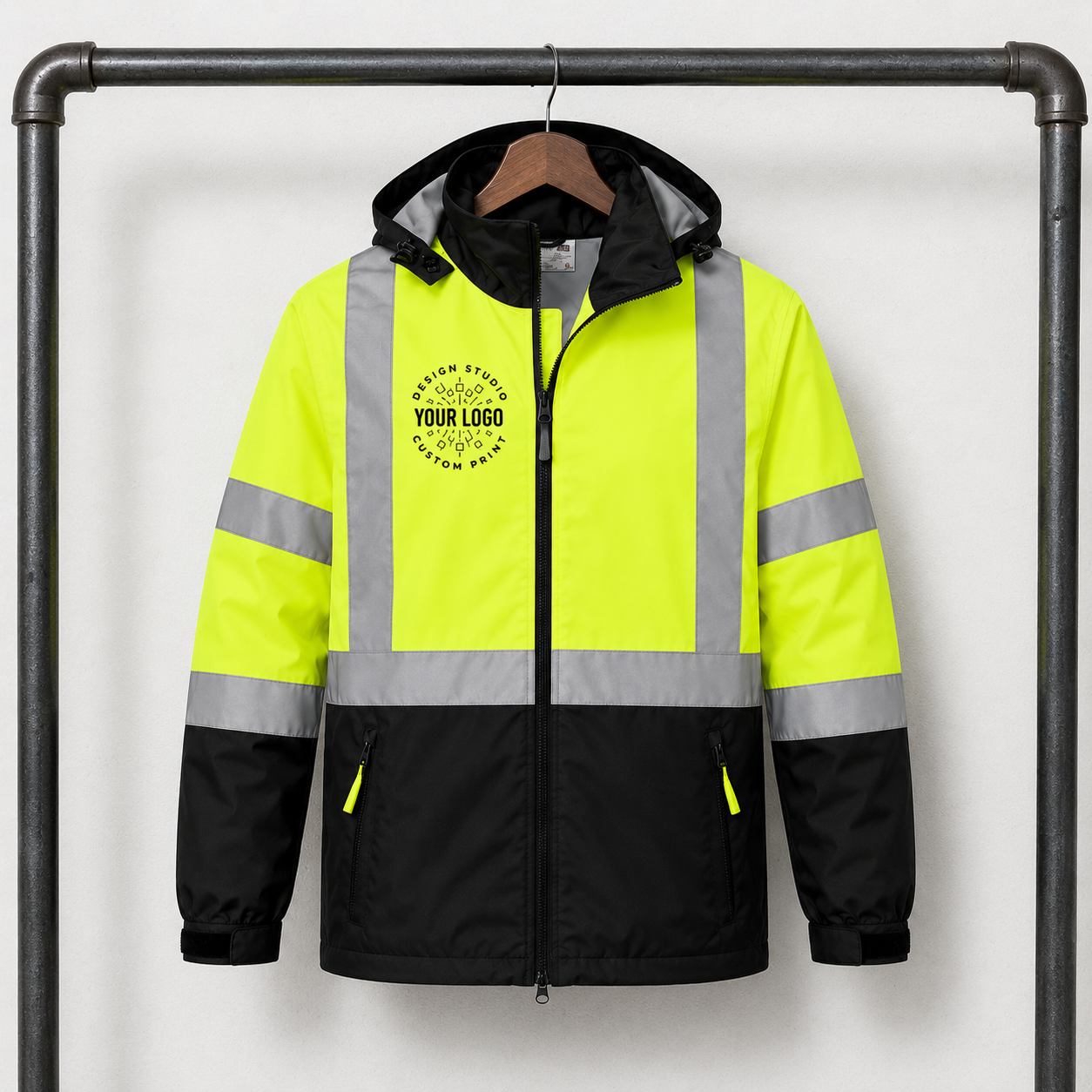 Custom ANSI Class 3 Safety Windbreaker with Logo – CornerStone CSJ25 Hi-Vis Work Jacket