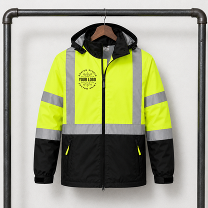 Custom ANSI Class 3 Safety Windbreaker with Logo – CornerStone CSJ25 Hi-Vis Work Jacket