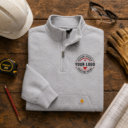 Custom Carhartt 1/4-Zip Sweatshirt with Logo – Midweight Mock Neck Workwear Pullover