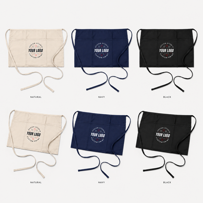 Logo Waist Apron – Half Apron for Servers, Catering & Event Staff