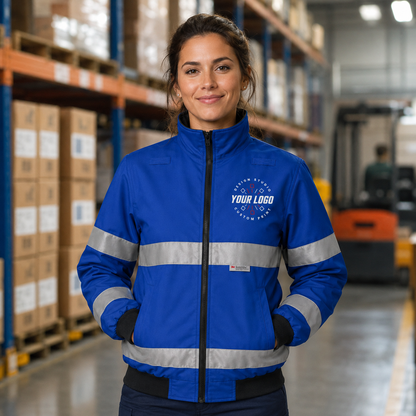 Custom Hi-Vis Jacket with Logo – Charles River 9732 Waterproof Safety Jacket