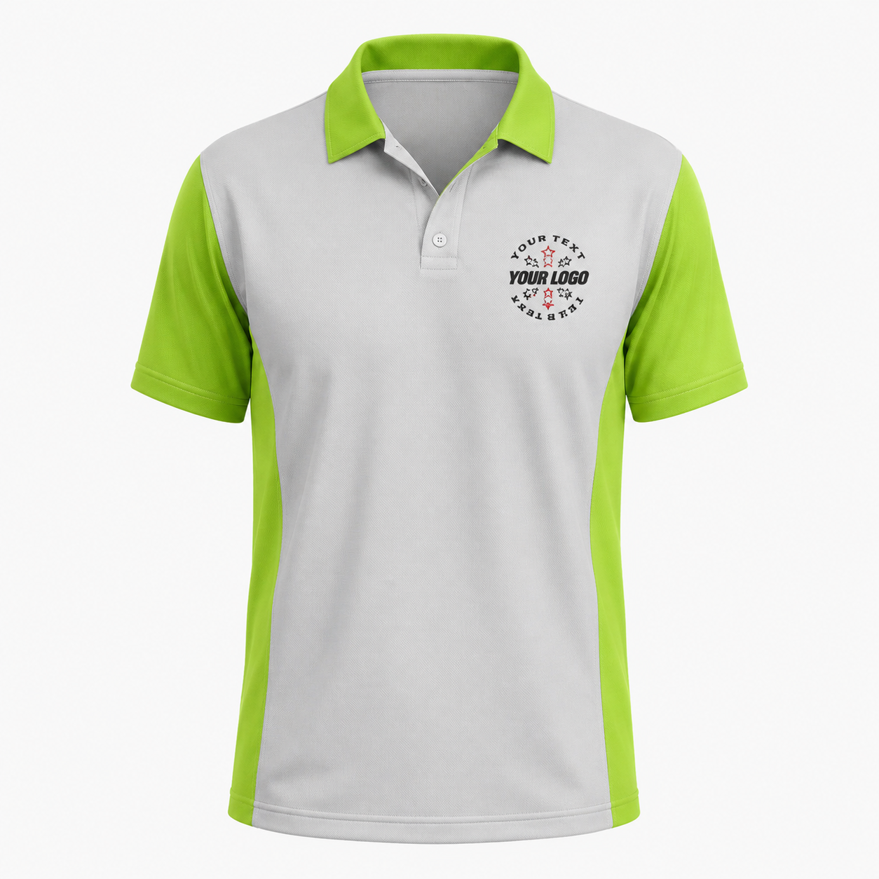 Cleaning Polo Shirt with Logo – White & Lime Green Housekeeping Uniform