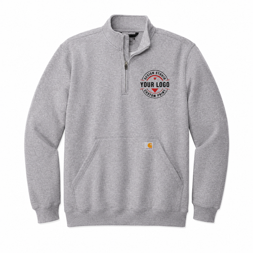 Custom Carhartt 1/4-Zip Sweatshirt with Logo – Midweight Mock Neck Workwear Pullover