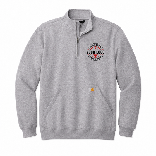 Custom Carhartt 1/4-Zip Sweatshirt with Logo – Midweight Mock Neck Workwear Pullover