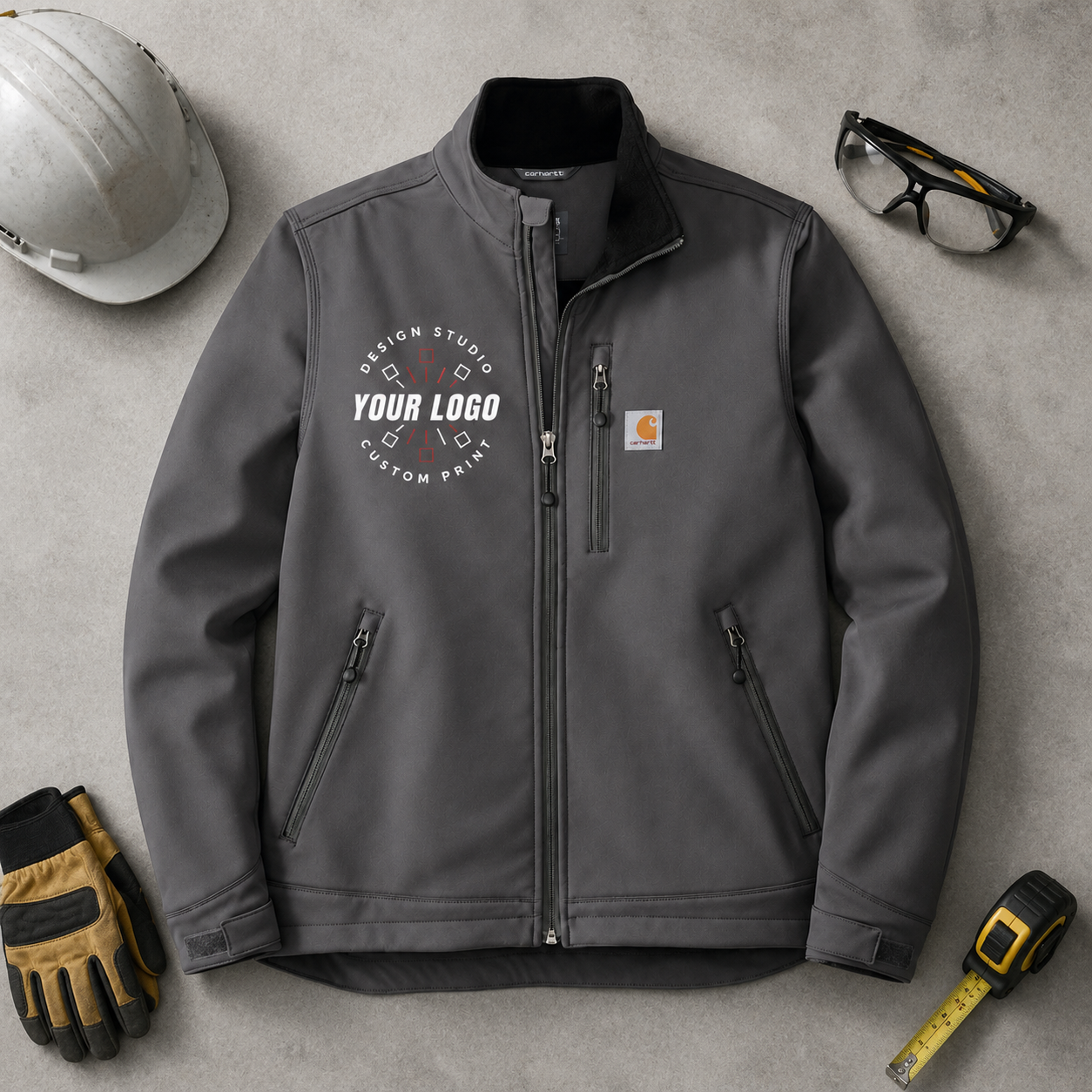 Custom Carhartt Soft Shell Jacket with Logo – Personalized Workwear Jacket for Crews