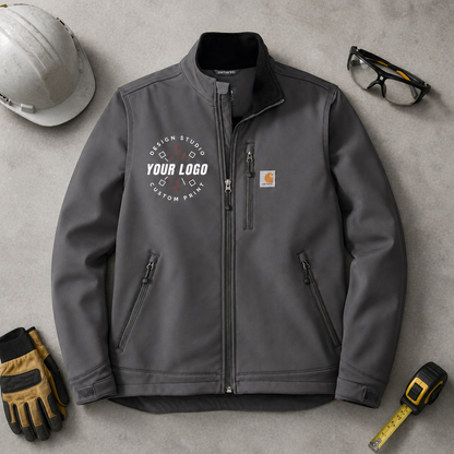 Custom Carhartt Soft Shell Jacket with Logo – Personalized Workwear Jacket for Crews