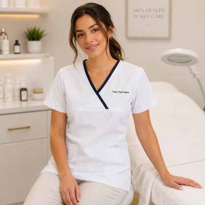 Personalized Women’s Medical Scrub Top – Embroidered Healthcare Uniform Shirt
