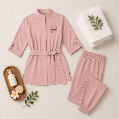 Women’s Spa Uniform Set – Logo Beauty Staff Tunic & Pants