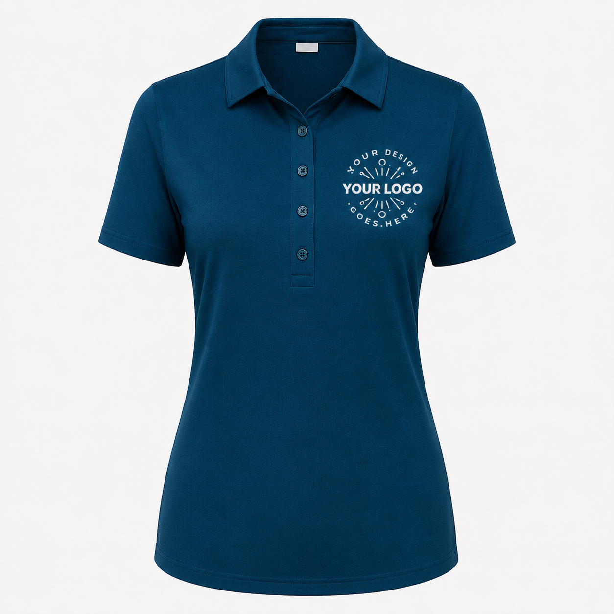 Women’s Performance Polo with Logo – UV Protection Sport Uniform Shirt