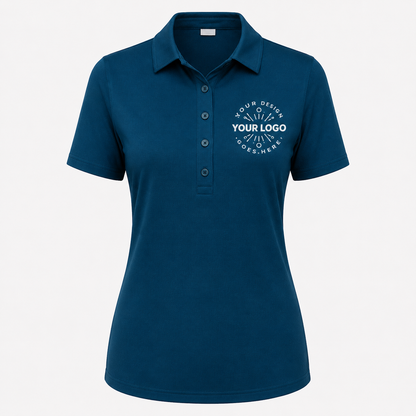 Women’s Performance Polo with Logo – UV Protection Sport Uniform Shirt