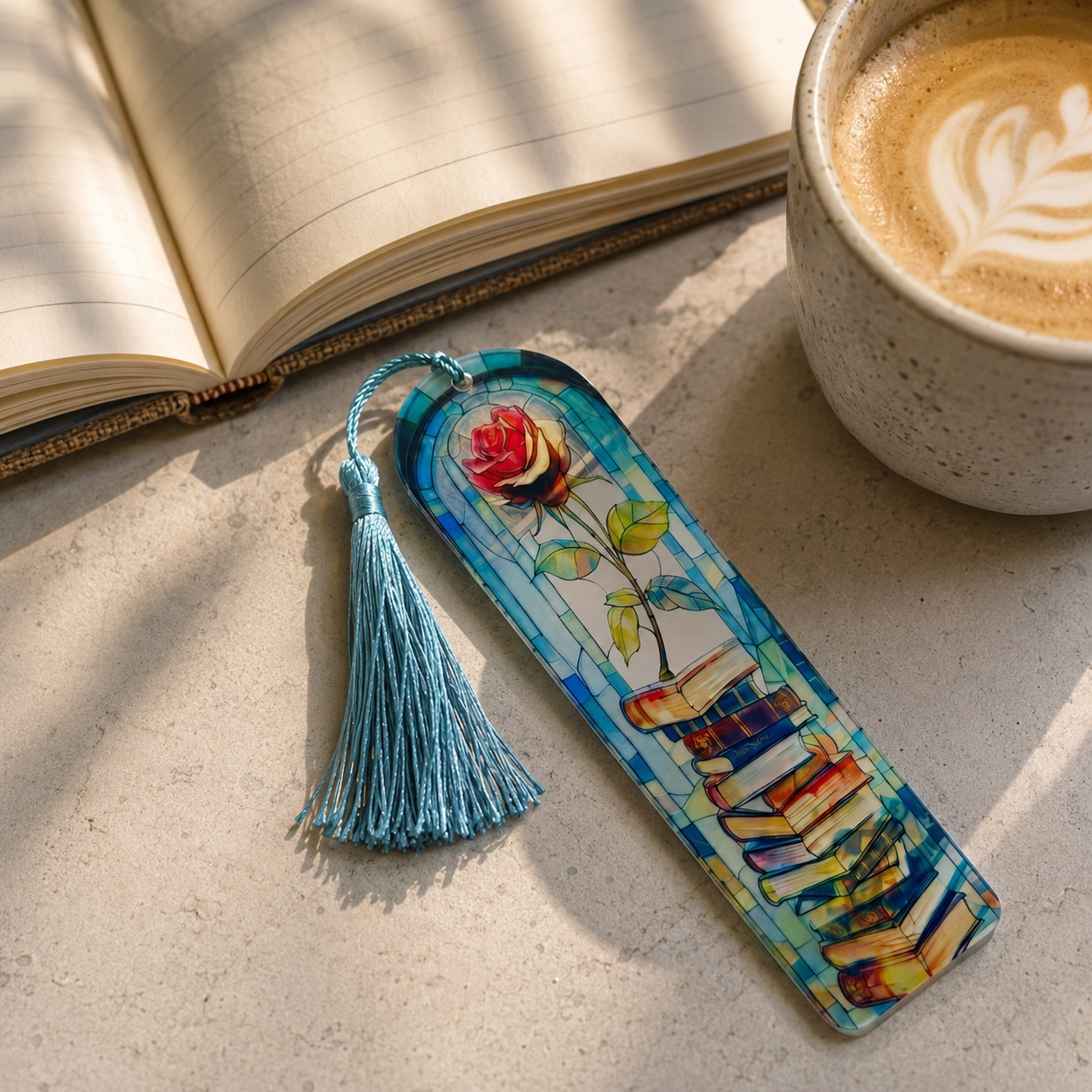 Rose Books Acrylic Suncatcher Bookmark