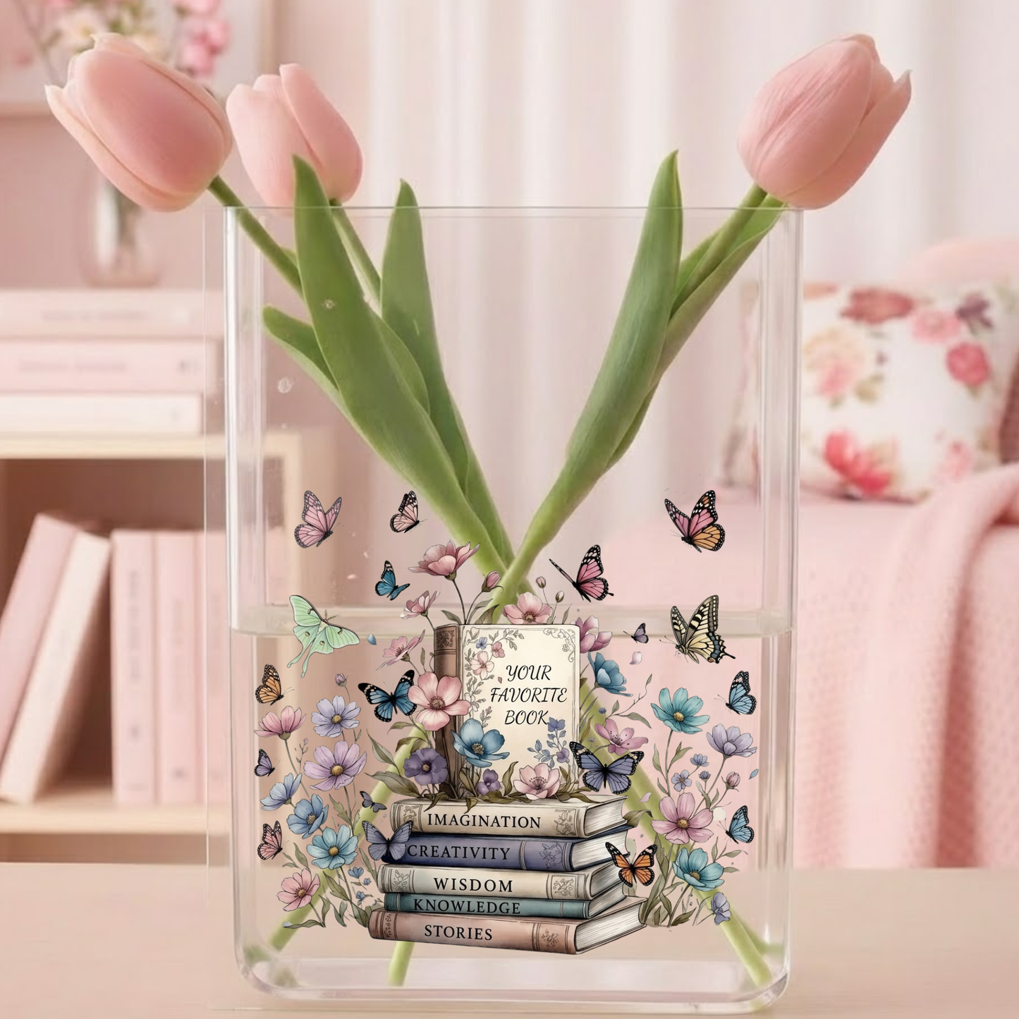 Butterfly Book Acrylic Vase