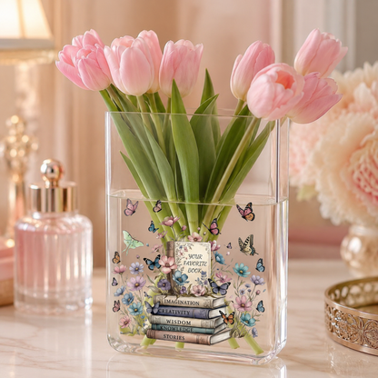 Butterfly Book Acrylic Vase