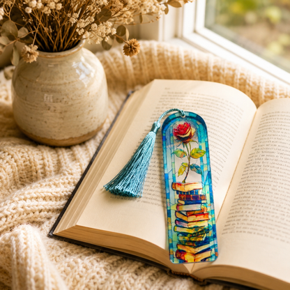 Rose Books Acrylic Suncatcher Bookmark