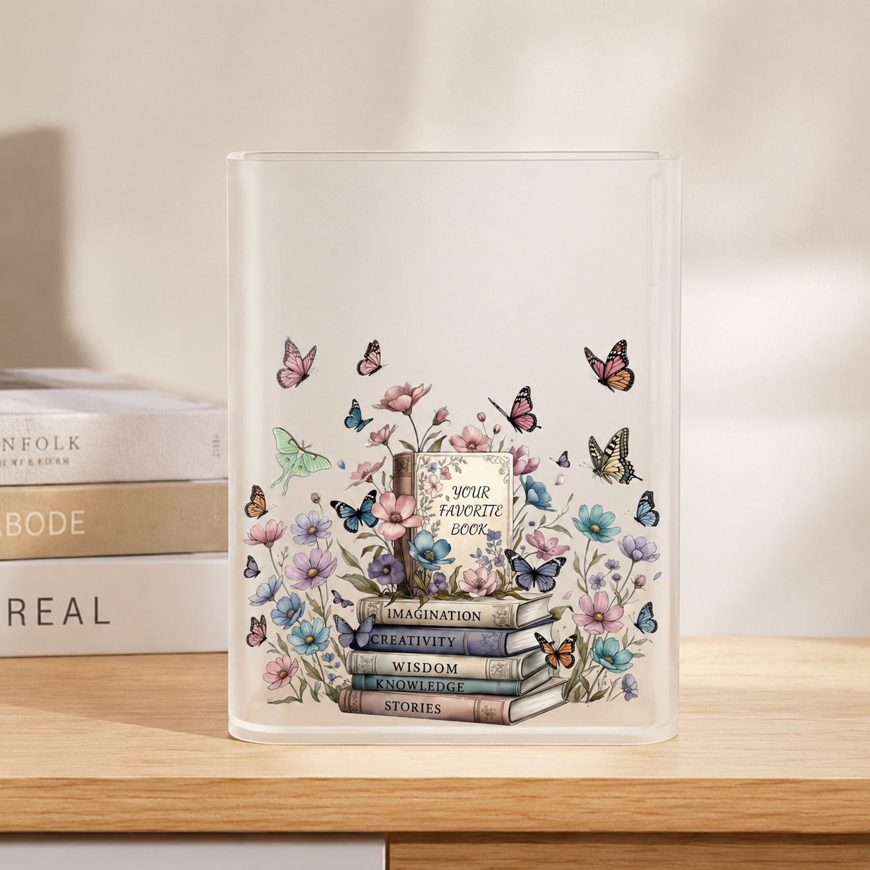 Butterfly Book Acrylic Vase