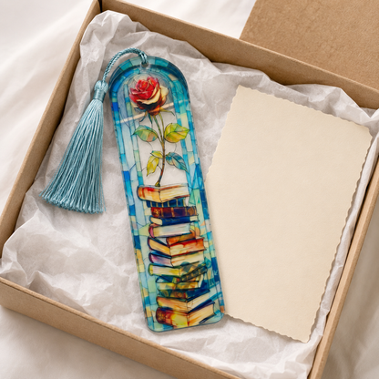 Rose Books Acrylic Suncatcher Bookmark