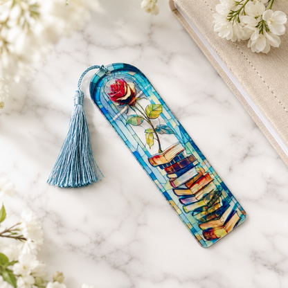 Rose Books Acrylic Suncatcher Bookmark