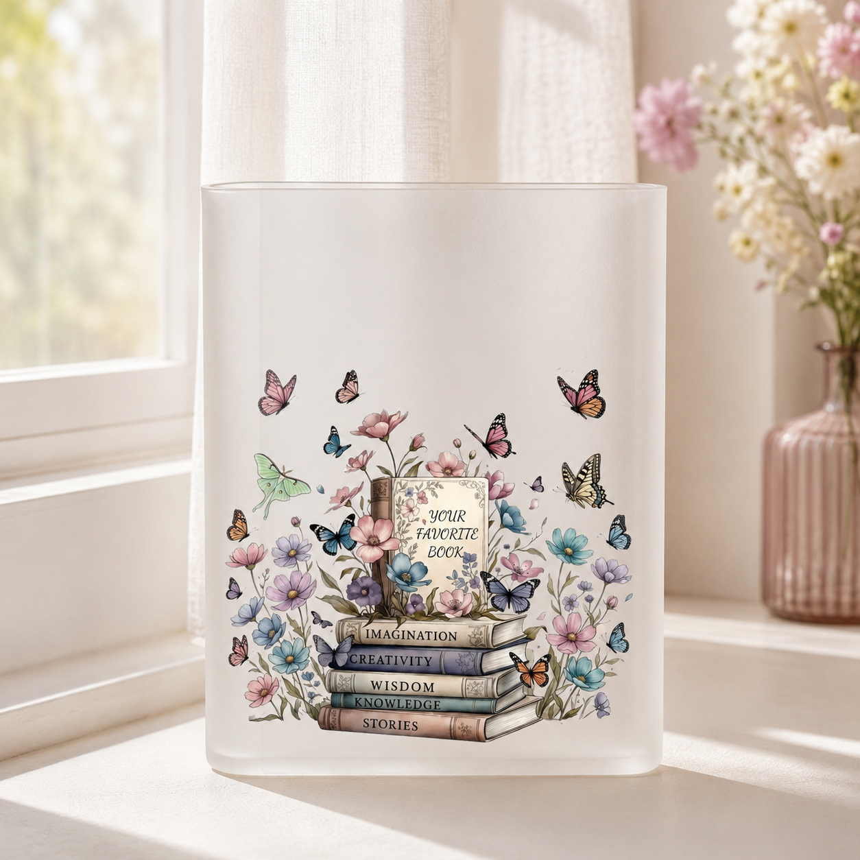 Butterfly Book Acrylic Vase