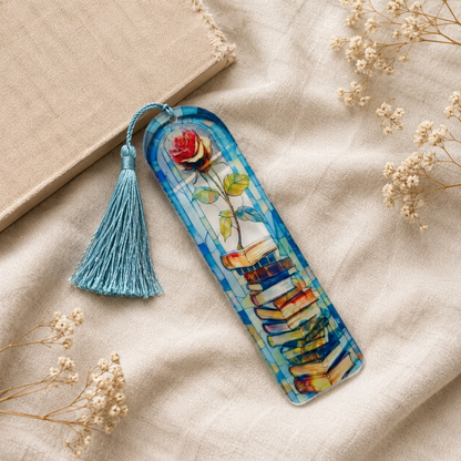 Rose Books Acrylic Suncatcher Bookmark