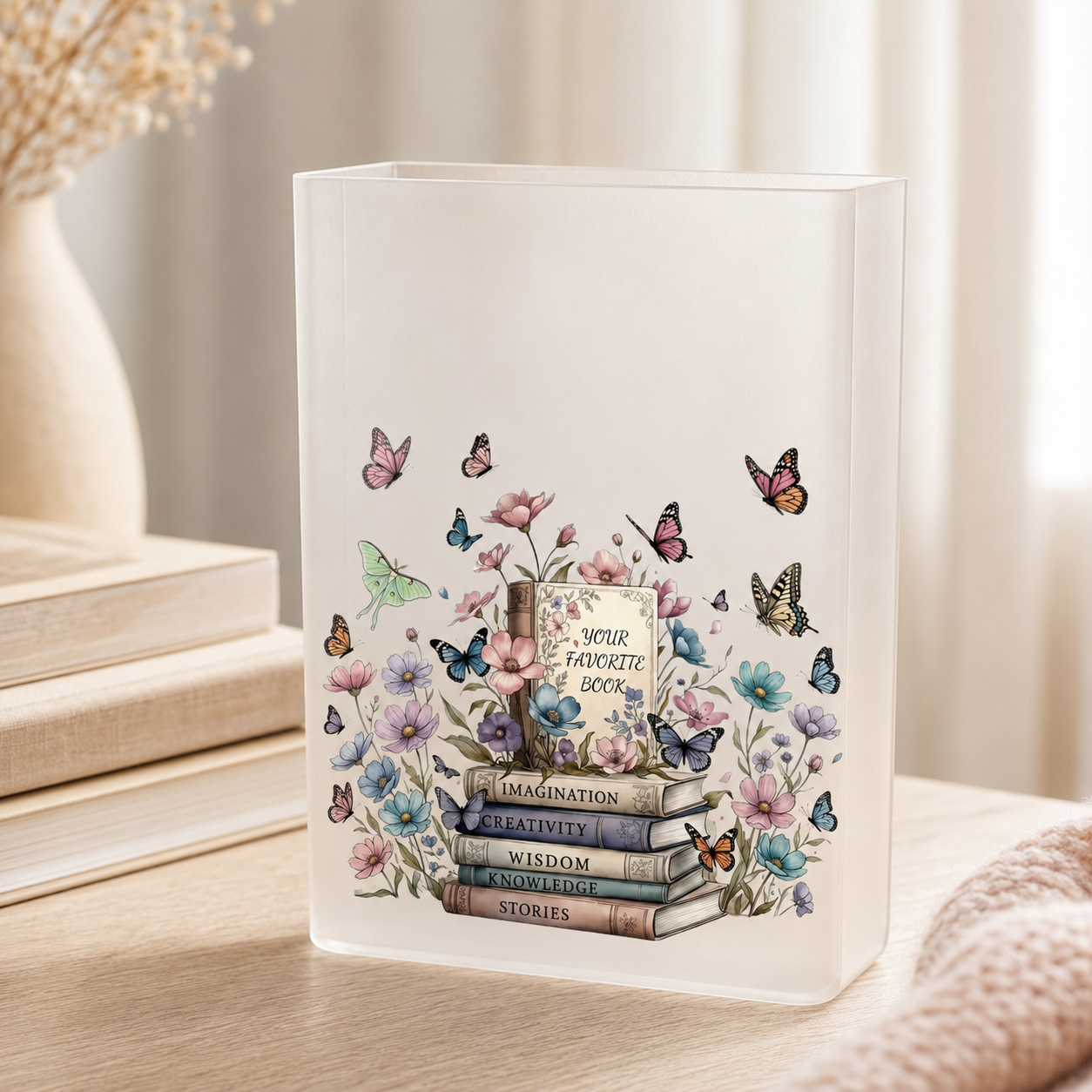 Butterfly Book Acrylic Vase