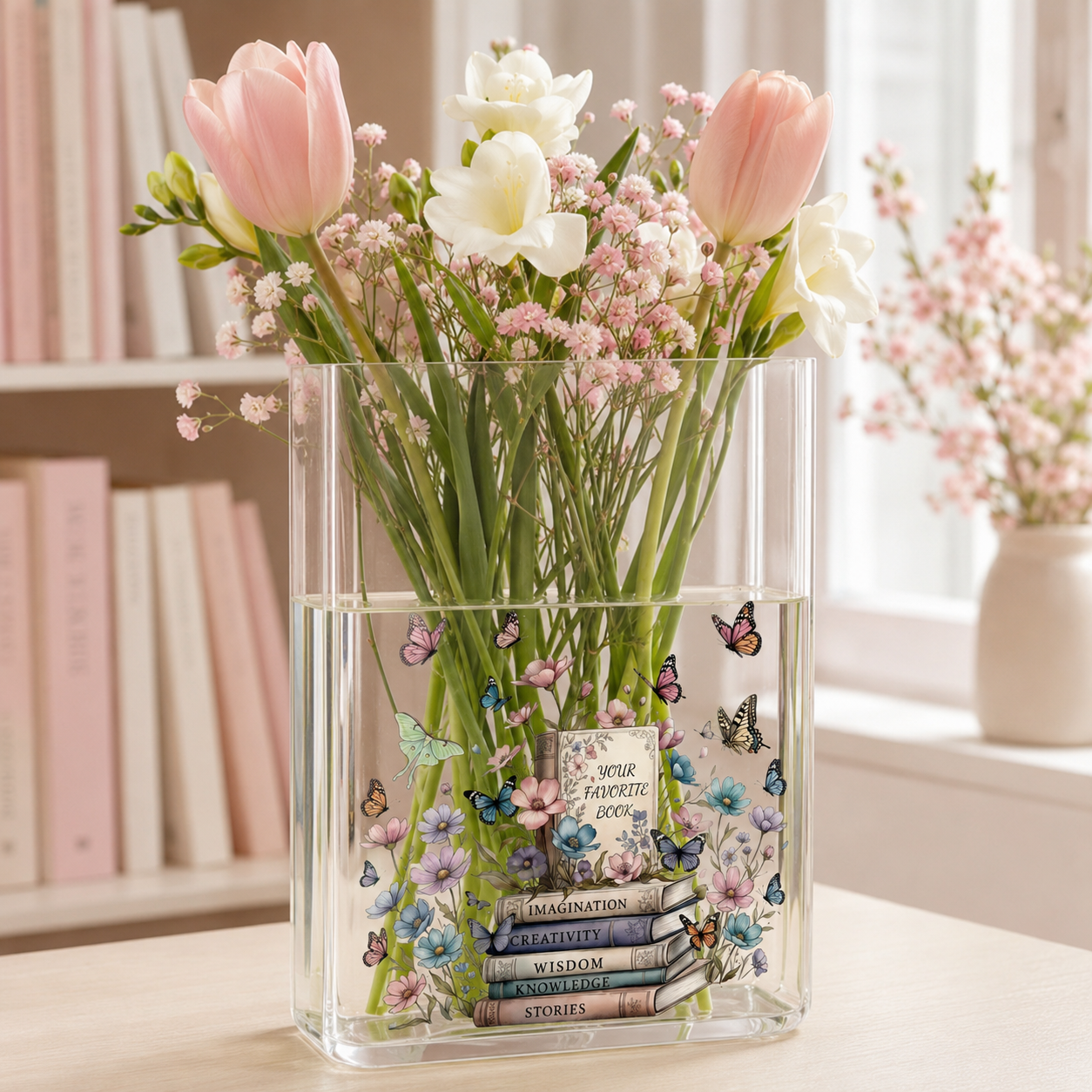 Butterfly Book Acrylic Vase
