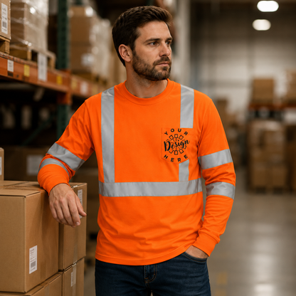 Custom ANSI Class 3 Safety Shirt with Logo – CornerStone CS203 Long Sleeve Hi-Vis Work Tee