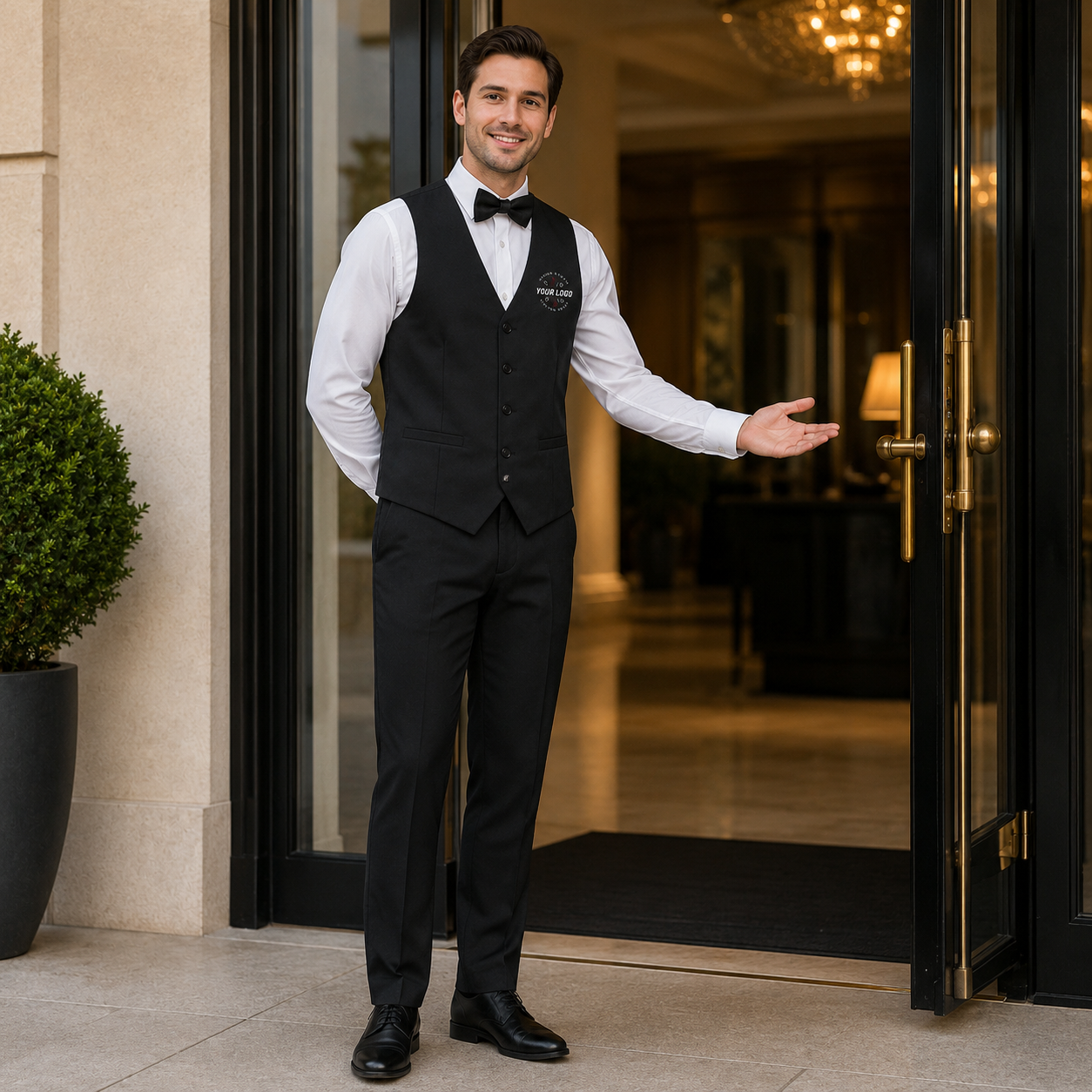 Waiter Uniform Set with Logo – Formal Restaurant Service Outfit