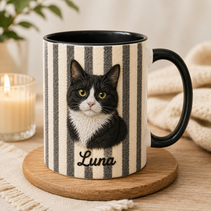 Custom Striped Pet Mug