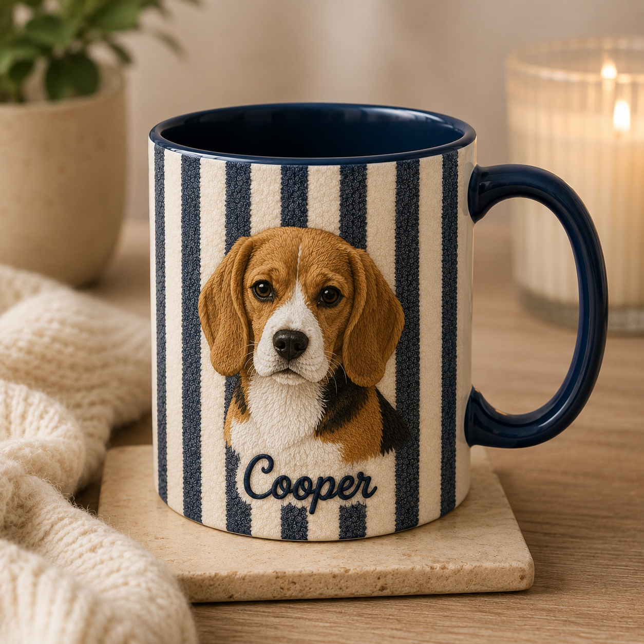 Custom Striped Pet Mug